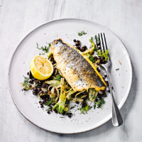 Sea bass with caramelised fennel & Puy lentils